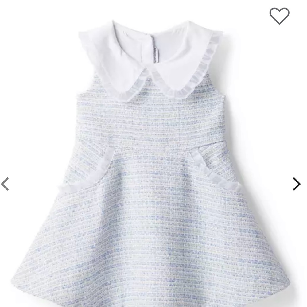 Blue and white tweed collard dress